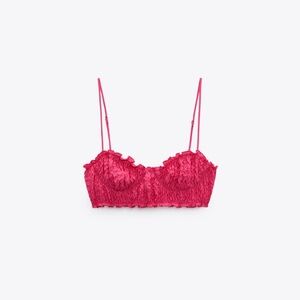 Zara Fuschia Textured Corset Bra Top